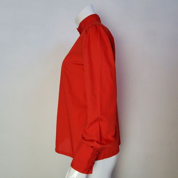 Vintage 80s Alicia Red Button-Up Blouse - Picture 2 of 6